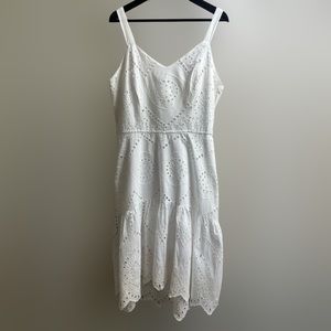 Japna Dresses White Eyelet 100% Cotton Dress Size XL
